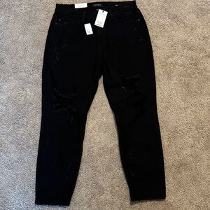 Judy Blue Women's Distressed Black Skinny Jeans